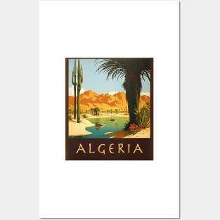 Algeria Oasis Vintage Travel Art Poster Posters and Art